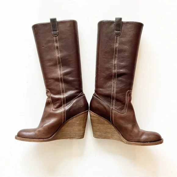 Frye Caroline Campus Wedge Boots, 9M - Picture 4 of 5